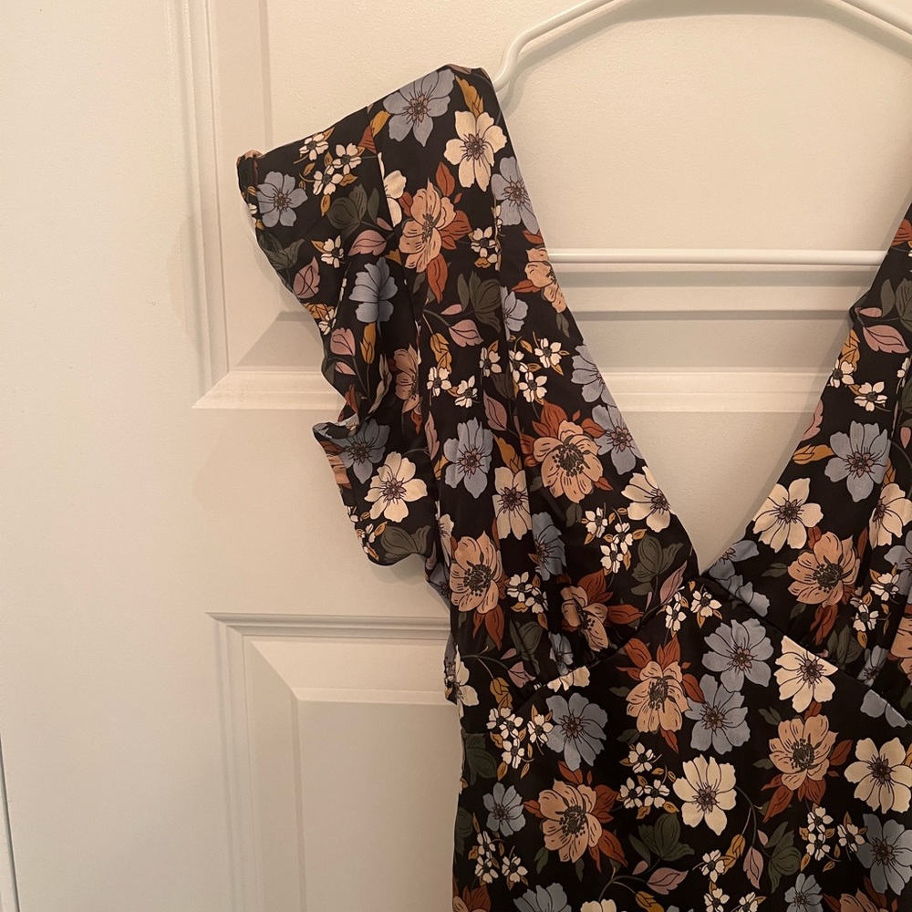 Altar'd State Floral Dress - Black, Brown, Blue